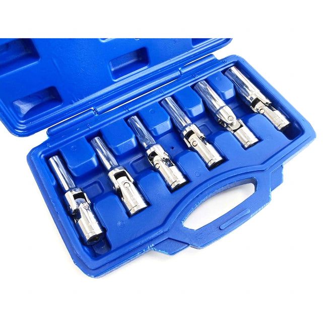Glow Plug Socket Set 3/8 Drive 6pc 8-16mm 85mm Universal Joint - Toolzone KDPSS011