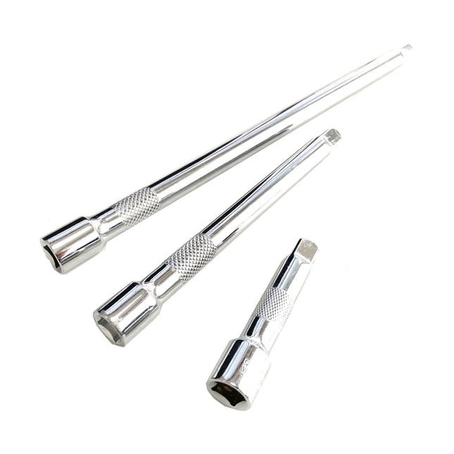 Extension Bar Set 3/8 Drive 3pc 3 6 10 Crv Satin Finish - Toolzone KDPSS026