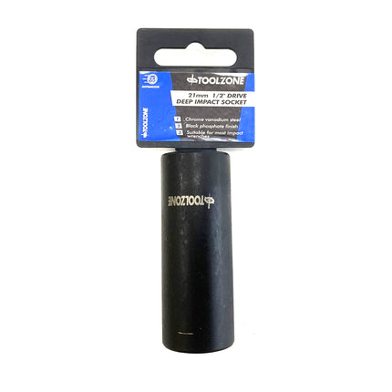 Deep Impact Socket 21mm 1/2 Drive Crv - Toolzone KDPSS321
