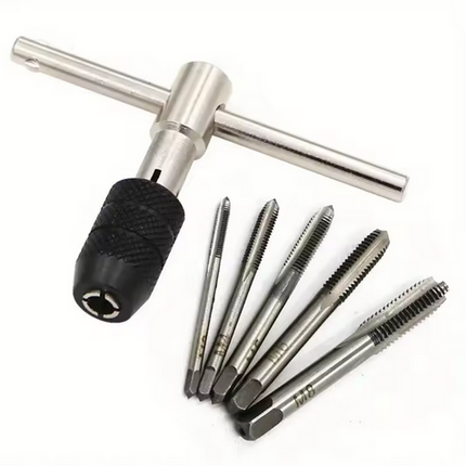 Tap Wrench Set 6 Piece With Metric Taps M6-M8 Alloy Steel
