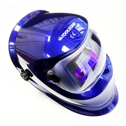 Auto Darkening Welders Helmet Blue Variable Control - Toolzone KDPWH010B
