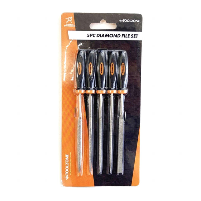 Diamond File Set 5PC 85mm Blade Various Shapes - Toolzone KDPWW096