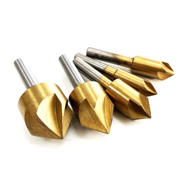 Countersink Set 5PC 8-19mm Carbon Steel Titanium Coated - Toolzone KDPWW208