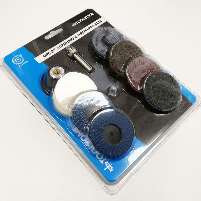 Sanding And Prepping Set 9 Pieces 2 36 120 Grit 1/4 Shank - Toolzone KDPAB159