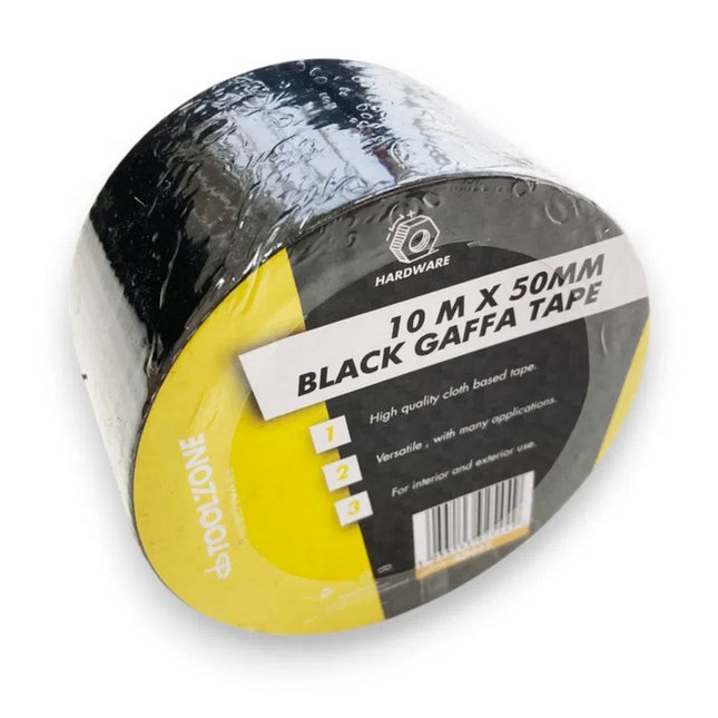Black 50mm X 10METER Gaffa Tape / Duct Tape - Toolzone KDPAD042