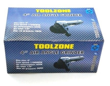 Air Angle Grinder 4 Free Speed 11000 rpm Air Inlet 1/4 Disc Size 4 - Toolzone KDPAT079