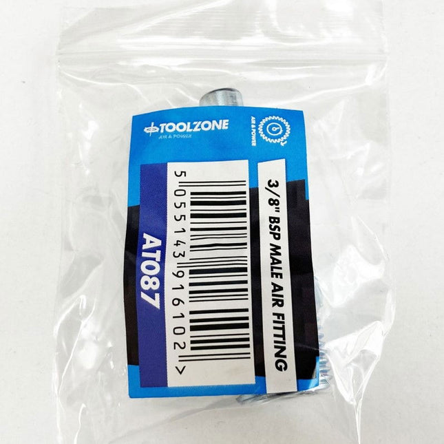 Air Fitting 3/8 bsp Male Zinc Plated Steel Suitable For pcl Fittings - Toolzone KDPAT087