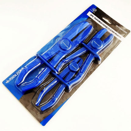 Hose Clamp Plier Set 3pc For Coolant Fuel And Vacuum Hoses - Toolzone KDPAU004