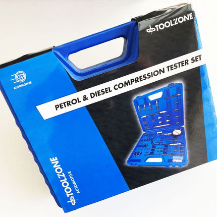 Master Compression Test Kit For Petrol And Diesel Engines 64mm Gauge - Toolzone KDPAU036