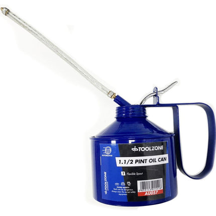 Oil Can 1 1/2 Pint Metal With 105mm Flexible Spout - Toolzone KDPAU057