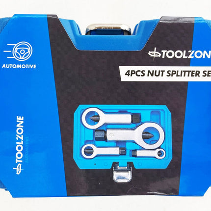 Nut Splitter Set 4pc 9-36mm Chrome Steel With Case - Toolzone KDPAU062