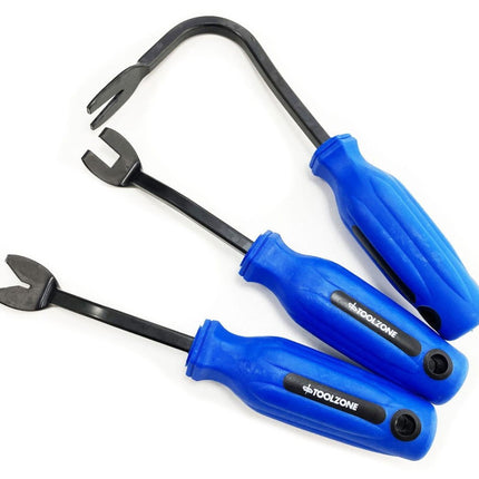Car Door Trim Remover Set 3pc Heavy Duty Steel - Toolzone KDPAU080