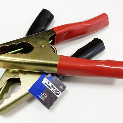 Jump Lead Clips 2pc Fits Wires Up To 14mm Length 180mm - Toolzone KDPAU131