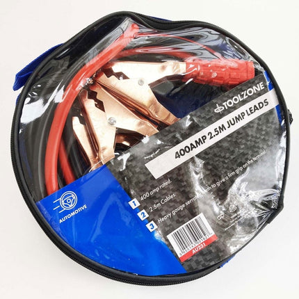 Jump Leads 400amp 2.5m In Case - Toolzone KDPAU231