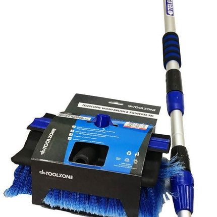 Triple Extending Wash Brush 3m With Squeegee - Toolzone KDPAU268