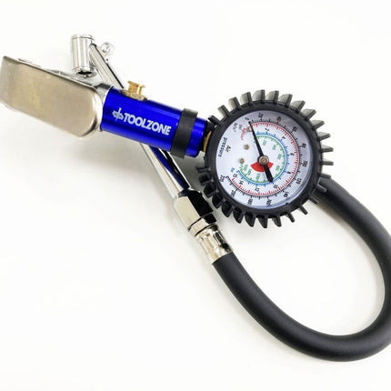 Tyre Inflator With Chuck Hose 220psi 1/4 Air Inlet 310mm Hose - Toolzone KDPAU361