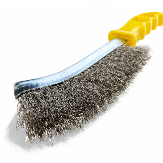 Curved Brush Stainless Steel Bristle Plastic Handle - Toolzone KDPBR059