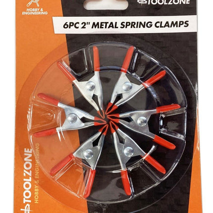 Spring Clamp Set 6PC 2 Metal Pvc Coated - Toolzone KDPCL007