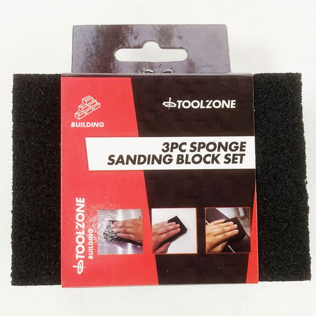 Sanding Block Foam 3PC Assorted Grits - Toolzone KDPDC074
