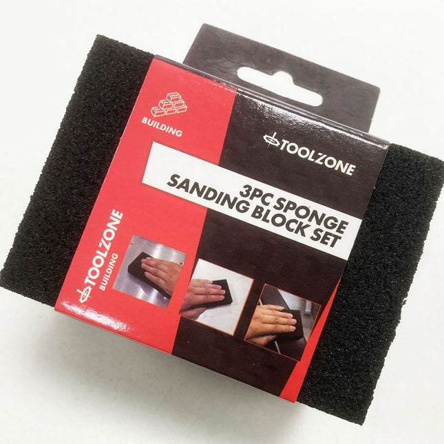 Sanding Block Foam 3PC Assorted Grits - Toolzone KDPDC074