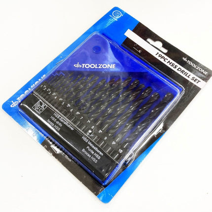 Drill Bit Set Hss Jobber 19PC 1-10mm - Toolzone KDPDR085