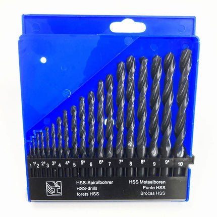 Drill Bit Set Hss Jobber 19PC 1-10mm - Toolzone KDPDR085