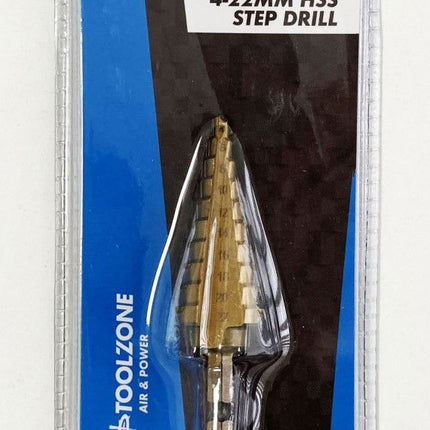Step Drill Hss Titanium Coated 4-22mm - Toolzone KDPDR123