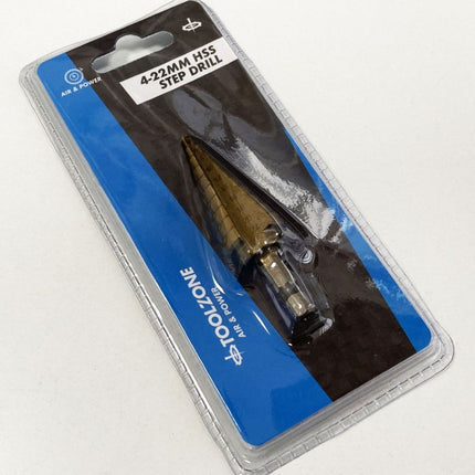 Step Drill Hss Titanium Coated 4-22mm - Toolzone KDPDR123