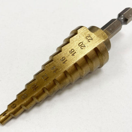 Step Drill Hss Titanium Coated 4-22mm - Toolzone KDPDR123