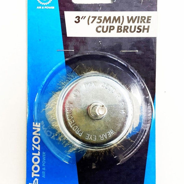 Wire Cup Brush 3 75mm For Drill 6mm Spindle - Toolzone KDPDR166