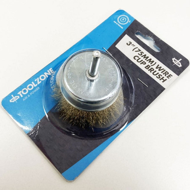 Wire Cup Brush 3 75mm For Drill 6mm Spindle - Toolzone KDPDR166