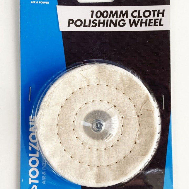 Cloth Polishing Wheel 100mm 1/4 Shank 40 Layers - Toolzone KDPDR208