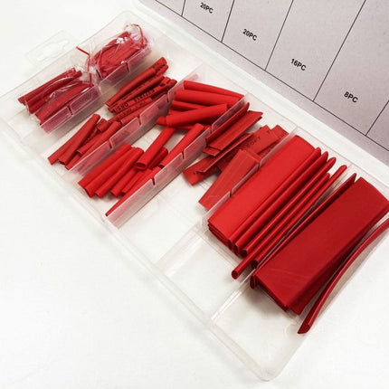 Heat Shrink Tube Assortment 127PC Red With Plastic Box - Toolzone KDPEL119