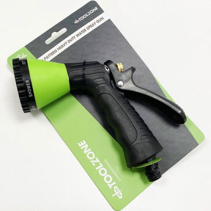 Water Spray Gun 6 Pattern Green Heavy Duty - Toolzone KDPGD168