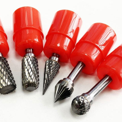 Rotary Rasp Tungsten Carbide Double Diamond Cut Set 5 Piece 6mm Shank - Toolzone KDPHB103