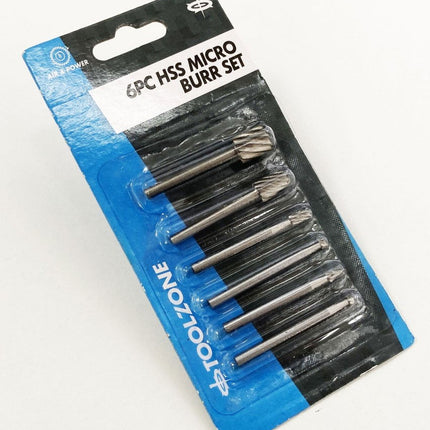 Micro Hss Burr Set 6 Piece 3.17mm Shank 40mm Length - Toolzone KDPHB191