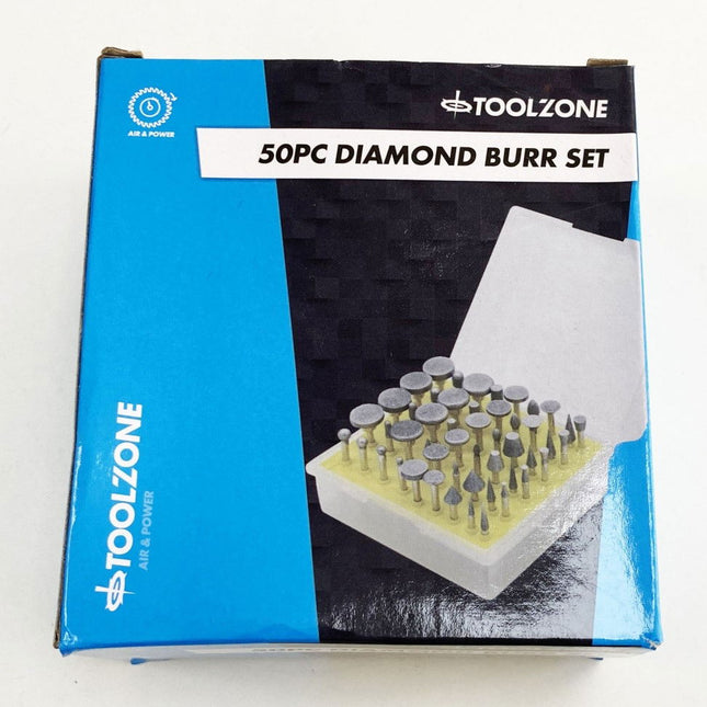 Diamond Burr Set 50 Piece 120grit 1/8 Shank In Case - Toolzone KDPHB197