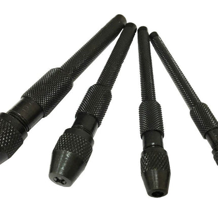 Pin Vice Set 4 Piece 0-4.8mm Black Oxide Coated - Toolzone KDPHB216