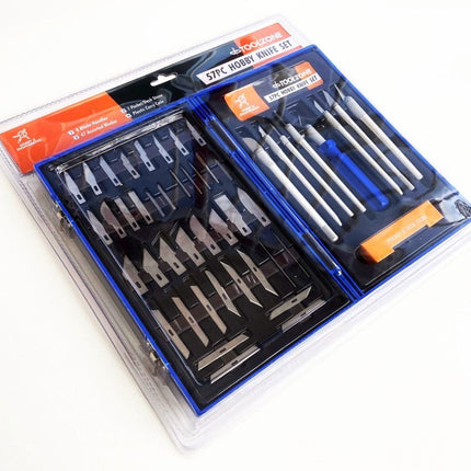 Precision Hobby Knife Set 51 Piece Aluminium And Plastic Handles 13 Blades - Toolzone KDPHB245