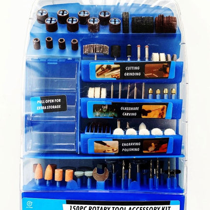Rotary Accessory Kit 150pc For Grinding Polishing Cutting Drilling - Toolzone KDPHB261
