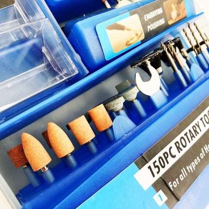 Rotary Accessory Kit 150pc For Grinding Polishing Cutting Drilling - Toolzone KDPHB261
