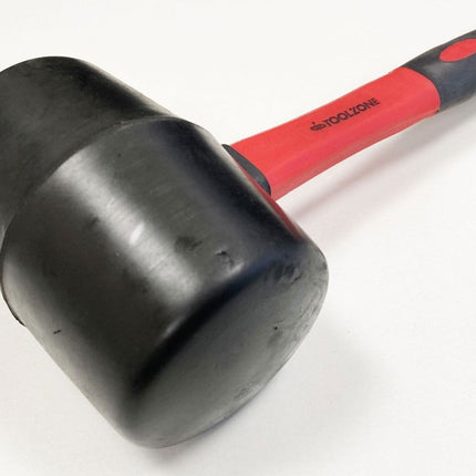 Rubber Mallet 32oz Black Fibreglass Handle 350mm - Toolzone KDPHM108