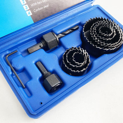 Hole Saw Set 11pc Carbon Steel Sizes 19-64mm - Toolzone KDPHS032