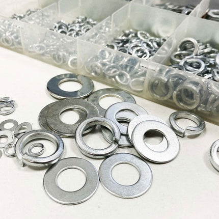 Flat And Spring Washers Assortment 790pc Stainless Steel 4-12mm - Toolzone KDPHW025