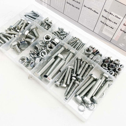 Nuts Bolts And Washers Assortment 240pc Carbon Steel M4-M10 - Toolzone KDPHW042