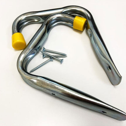 Jumbo Hook Set 2pc 140x140mm With Fixings Plastic End Caps - Toolzone KDPHW062