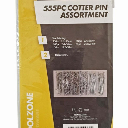 Cotter Pin Assortment 555pc In Storage Box - Toolzone KDPHW155