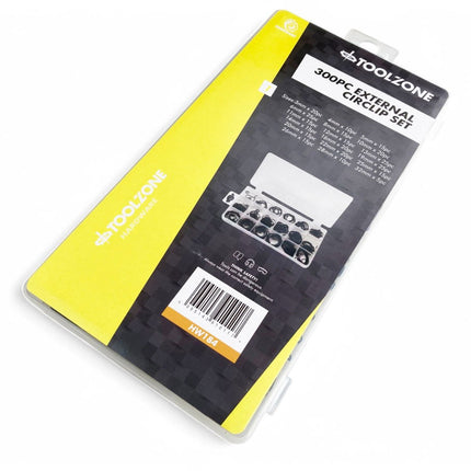 External Circlip Assortment 300pc In Storage Box - Toolzone KDPHW184