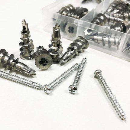 Drywall Anchor Assortment 100pc 13x31mm In Storage Box - Toolzone KDPHW208
