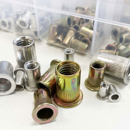 Rivet Nut Assortment Mixed Steel And Aluminium Flange Head 300pc - Toolzone KDPHW210